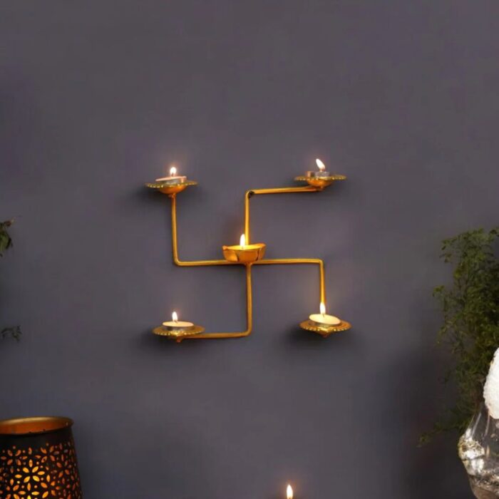 Swastik T light holder Decorative Wall Art - Image 1