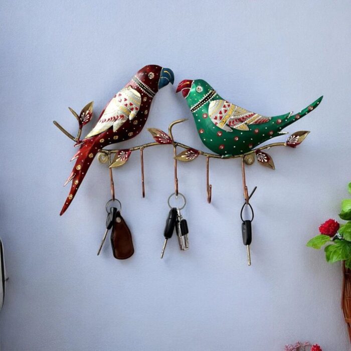 Parrot Multicolour Iron Key Holder - Image 1