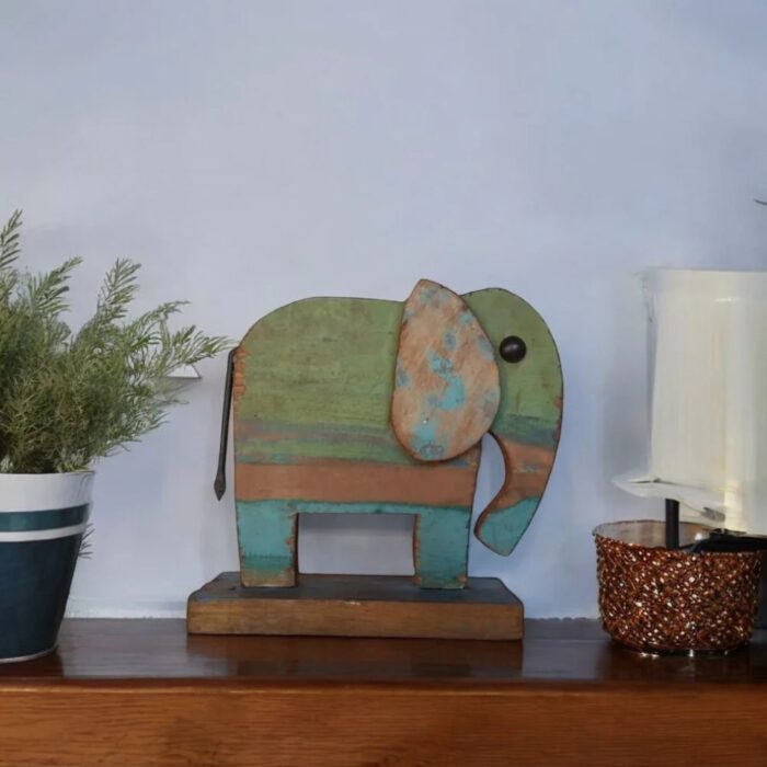 Recycled Scrap Wood Elephant - Image 1