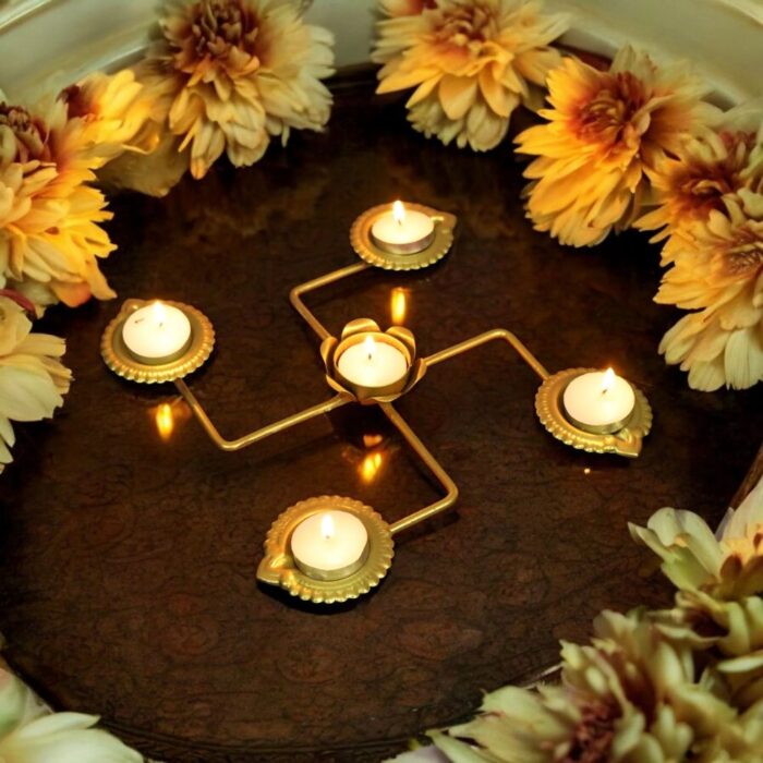 Swastik T light holder Decorative - Image 1